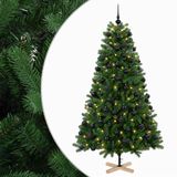 vidaXL Kunstkerstboom met kerstbal 210 cm 300 LED's Warmwit PVC Groen