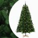 vidaXL Kunstkerstboom met kerstbal 210 cm 300 LED's Warmwit PVC Groen