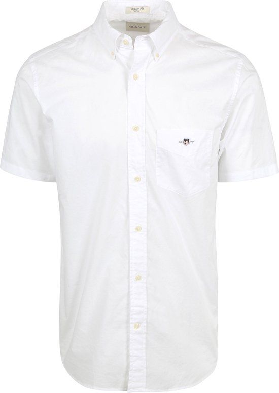 Gant Overhemd Heren Wit Maat 3XL - Regular-fit - Katoen - Lange mouw