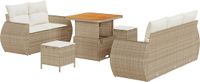 vidaXL Tuinbank - Set - 8 - st - Beige - poly - rattan