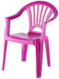 Merkloos / Sans marque Interbosch B.V. Camping Kinderstoel van kunststof - fuchsia roze - 37 x 31 x 51 cm