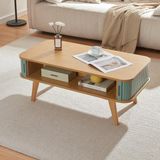 en.casa Salontafel Tysvær 100x50x40 cm naturel en blauw