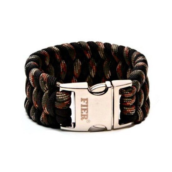 Fier armband  zwart camouflage Metal