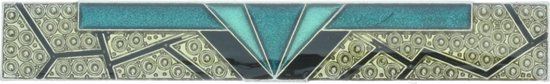 Geometrische bar broche - Groen - Metaal - Vrouwen - Behave® Premium Classics