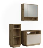 Vicco badkamermeubelset Beatrice, Kasjmier/Artisanaal eiken, 80 cm