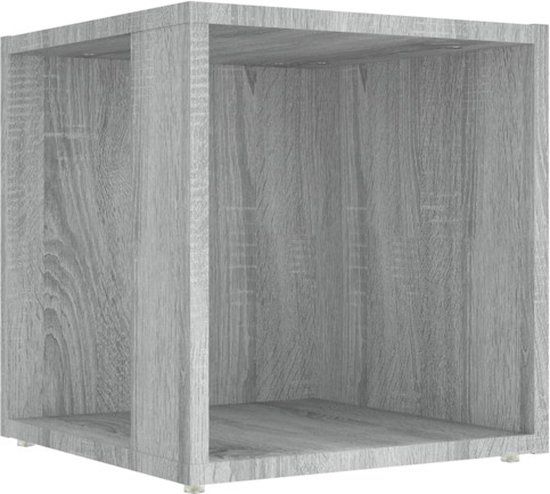 vidaXL Bijzettafel 33x33x34,5 cm bewerkt hout grijs sonoma eikenkleur