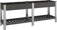 vidaXL Verhoogde plantenbak met schap 200x50x75 cm Grijs