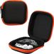 kwmobile Étui pour écouteurs - Petite boîte pour aide auditive avec pochette intérieure en maille - Pochette de rangement zippée pour écouteurs - Orange / Noir