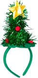 Merkloos Kerst diadeem/haarband - kerstboom met piek - groen
