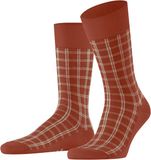 FALKE Modern Tailor modieus geruit duurzaam katoen sokken heren oranje - maat 39-42