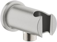Grohe Rainshower Wandaansluitbocht - 1/2" - met houder - ronde rozet - Supersteel (RVS)