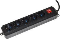 Link Emmegi LKMP05LN Universele Stekkerdoos met 5 Stopcontacten, Zwart