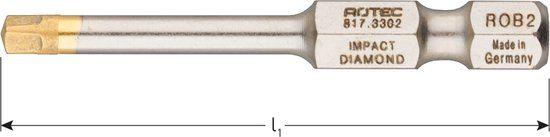 Rotec IMPACT schroefbit, SQD2, 50mm (vierkant, Robertson) (2st.)