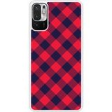 Redmi Bedrukt siliconen hoesje compatibel met Redmi Note 10 5G Tartan Rouge