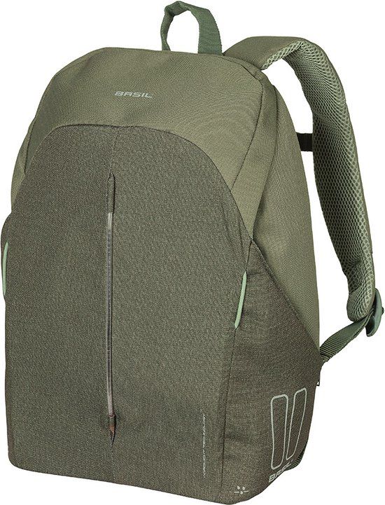 Basil B-Safe Nordlicht Fietsrugzak - 13L - Groen - 13 inch Laptopvak - Regenhoes