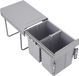Système de tri des déchets pour la cuisine - Poubelle double extractible de 2 x 20 litres (40 litres) - Solution encastrable pour armoire - Pour déchets et recyclage - Plastique - Gris clair