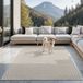 le tapis Santo Plus – Tapis d'extérieur résistant aux intempéries avec motif 3D, adapté pour balcon, terrasse et salon, beige avec accents bohèmes, 120 x 160 cm