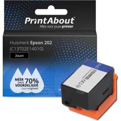 PrintAbout   Huismerk Epson 202 (C13T02E14010) Inktcartridge Zwart