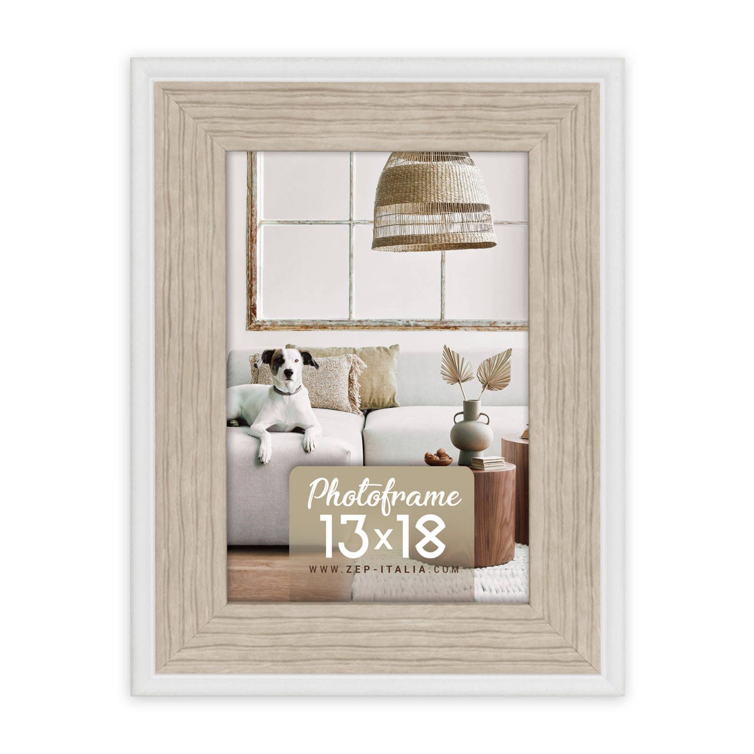 Zep Augusta - Fotolijst - Bruin/Wit - Hout - 20x30cm - HF223C