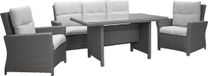 Hioshop Brentwood tuinmeubelset 4 delen grijs.