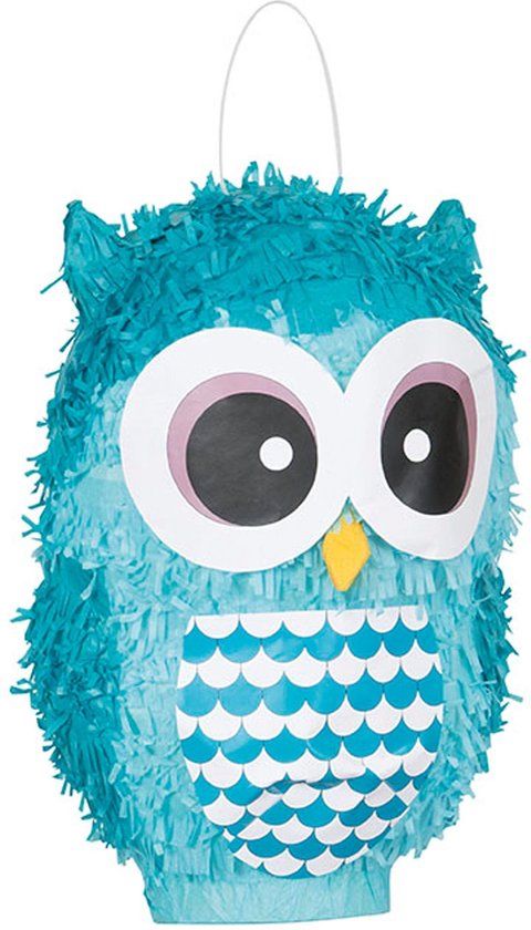 UNIQUE - Uil pinata - Blauw - Karton - Verjaardag