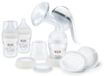 NUK Handmelkpomp, zacht siliconen kussen, ergonomische hendel, 2 x Perfect-Match-fles, 150 ml, 2 x NUK high-performance wegwerp-borstpads