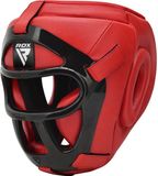 RDX Sports T1 Hoofdbeschermer Met Verwijderbare Gezichtskooi Rood - Large