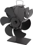 Merkloos / Sans marque Wan GmbH Haard Ventilator - Houtkachel Fan - Warmte Verspreiden - Zelf Startend - 6 Bladen - Zwart