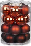 Inge-glas Inge Christmas Kerstballen - 20x - kastanje bruin - 6 cm - glas - mat/glans