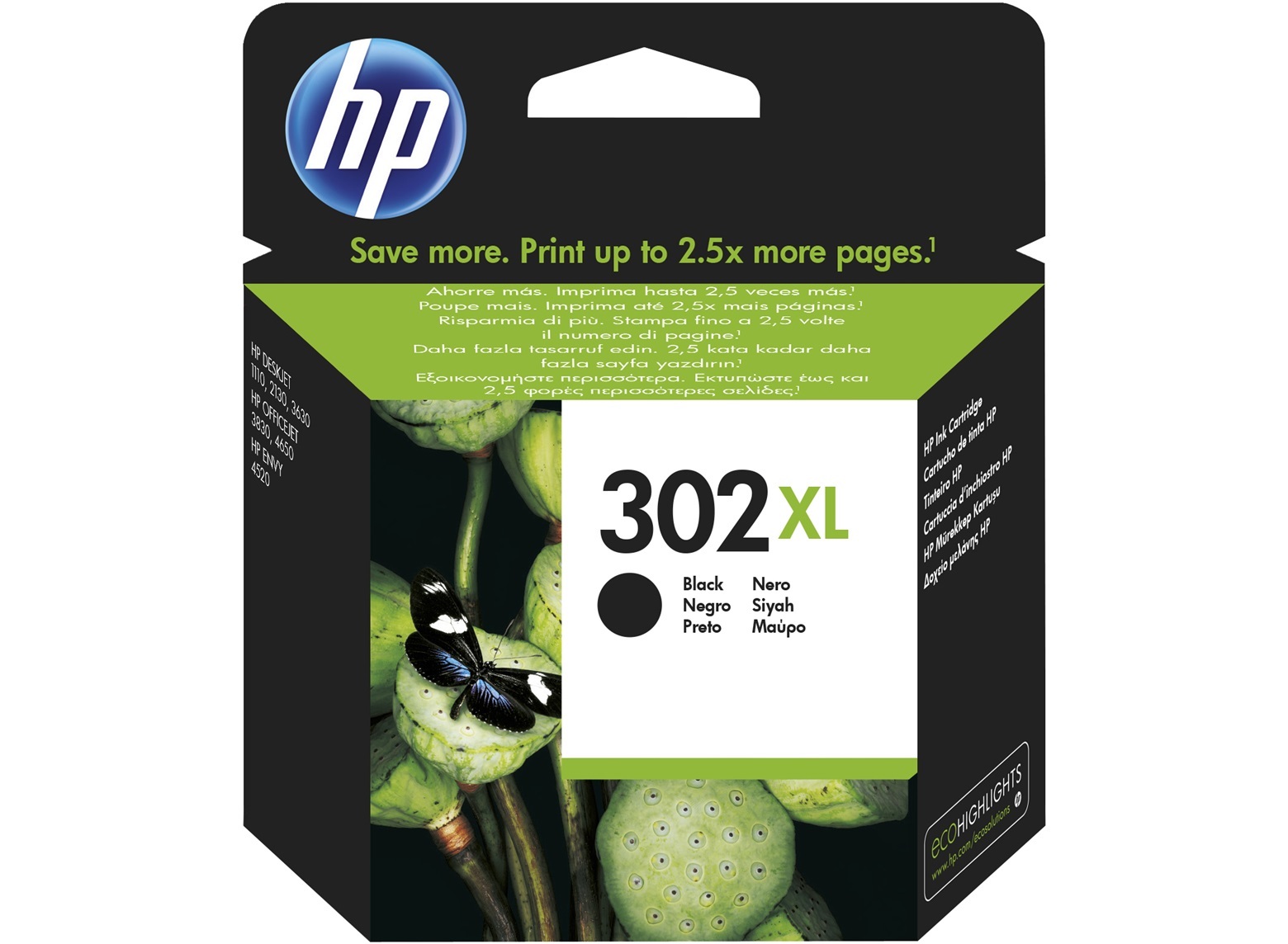 HP 302XL High Yield Black Original Ink Cartridge single pack / zwart