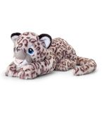 Keel Toys KEELECO SE2084 Pluche dier, 100% gerecycled, milieuvriendelijk speelgoed voor kinderen, pluche sneeuwluipaard, 65 cm