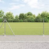 vidaXL Euro-hek met betonnen voetstuk 10 x 1 m Gegalvaniseerd staal