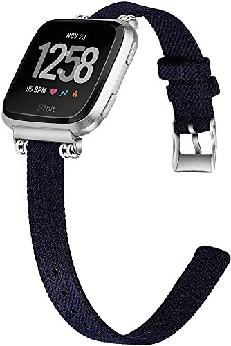 Chainfo compatibel met Fitbit Versa 2 / Versa 2 SE/Versa Lite/Versa smartwatch Watch Band, Canvas Fabric Sport Strap Replacement Watchband Wristband for Smart Watch (Pattern 4)