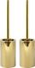 Spirella Luxe Toiletborstel in houder Sienna - 2x - goud glans - porselein - 42 x 10 cm - met binnenbak