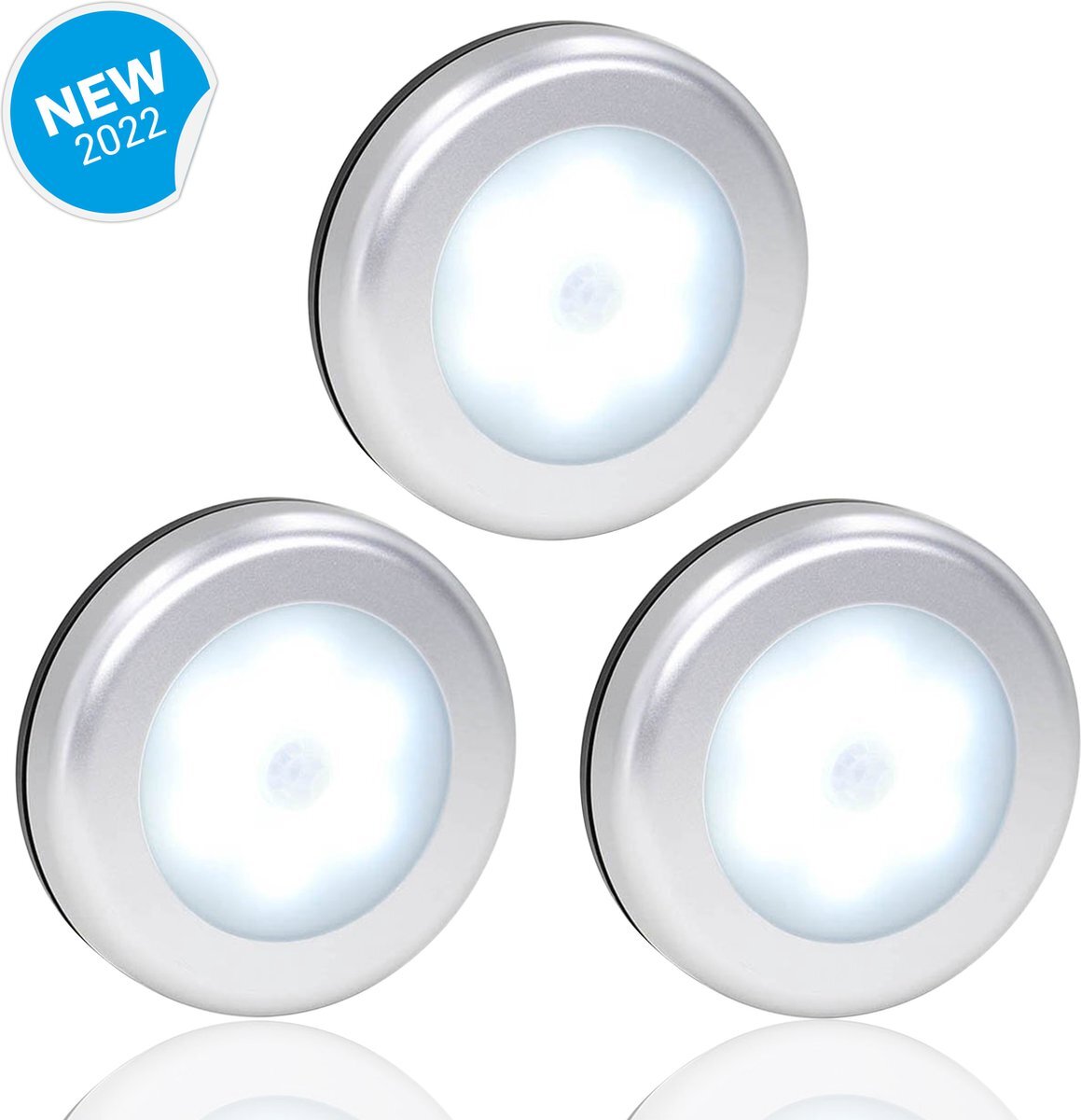 Tigioo Kastverlichting LED met bewegingssensor- Kastlamp op batterij Draadloos (3 PACK)