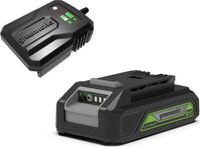 Greenworks accu G24B2 en oplader G24UC