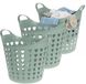 Excellent Houseware Flexibele wasmand - 3x - groen - 26 liter - kunststof - 40 x 41 cm