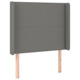 VidaXL Hoofdbord met randen 93x16x78/88 cm stof donkergrijs