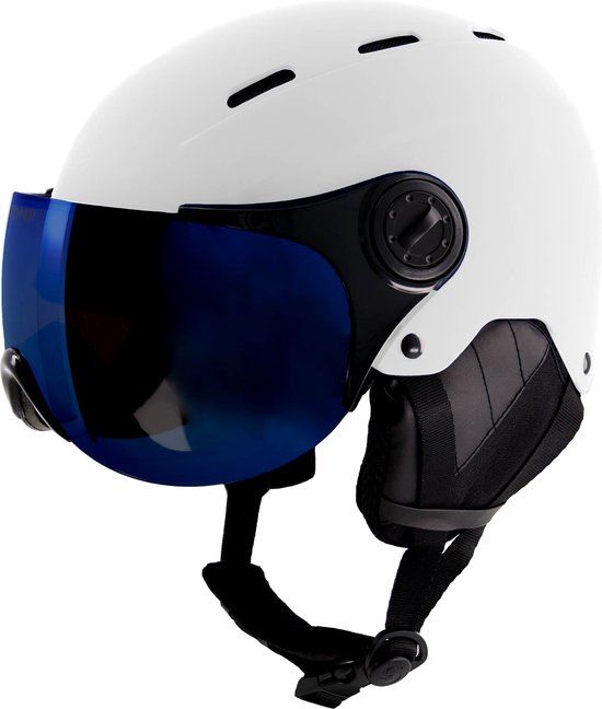 SINNER Typhoon Visor Skihelm - Mat Wit - Unisex - Maat S (50-54cm)