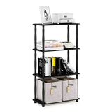 Furinno Turn-N-Tube 4-laags multifunctionele plank display rek, klassieke buizen, Americano/zwart
