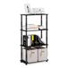 Furinno Turn-N-Tube 4-laags multifunctionele plank display rek, klassieke buizen, Americano/zwart