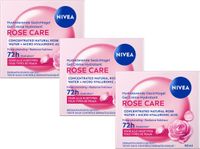 NIVEA Gel hydratant pour le visage Rose Care - Hydratant à l'eau de rose et à l'acide hyaluronique - Gel hydratant - 3x 50ml