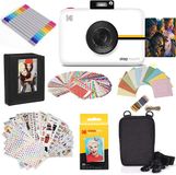 Kodak Step Touch Instant Camera met 3,5 inch LCD-touchscreen (wit) Bundel: 20 Pack Zink Paper, Album, Case, Markers, Stickers