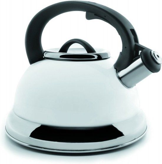Lacor Fluitketel - 2.5 Liter - Wit - RVS - Geschikt voor Inductie