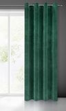Eurofirany Villa Gordijn fluweel zacht 10 oogjes 1 stuks edel gordijn dik 290 g/m2 elegant glad effen pluizig modern klassiek woonkamer slaapkamer lounge, donkergroen, 140 x 250 cm
