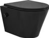 Wiesbaden Vesta Rimless Wandcloset Bidetkraan Koud Flatline - Noir mat
