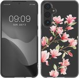 kwmobile telefoonhoesje geschikt voor Samsung Galaxy A55 5G - Hoesje voor smartphone in poederroze / wit / transparant - Magnolia design