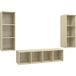 Ensemble de meuble TV en bois d'ingénierie Sonoma Oak 3 pcs