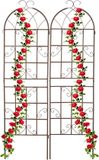 Relaxdays Klimplantenrek - Set van 2 - Vintage Plantensteun - Metaal - Bruin - 179 x 52 cm