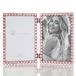 4x6 Zilver Metaal Sparkle Dubbel Frame - Zacht Roze